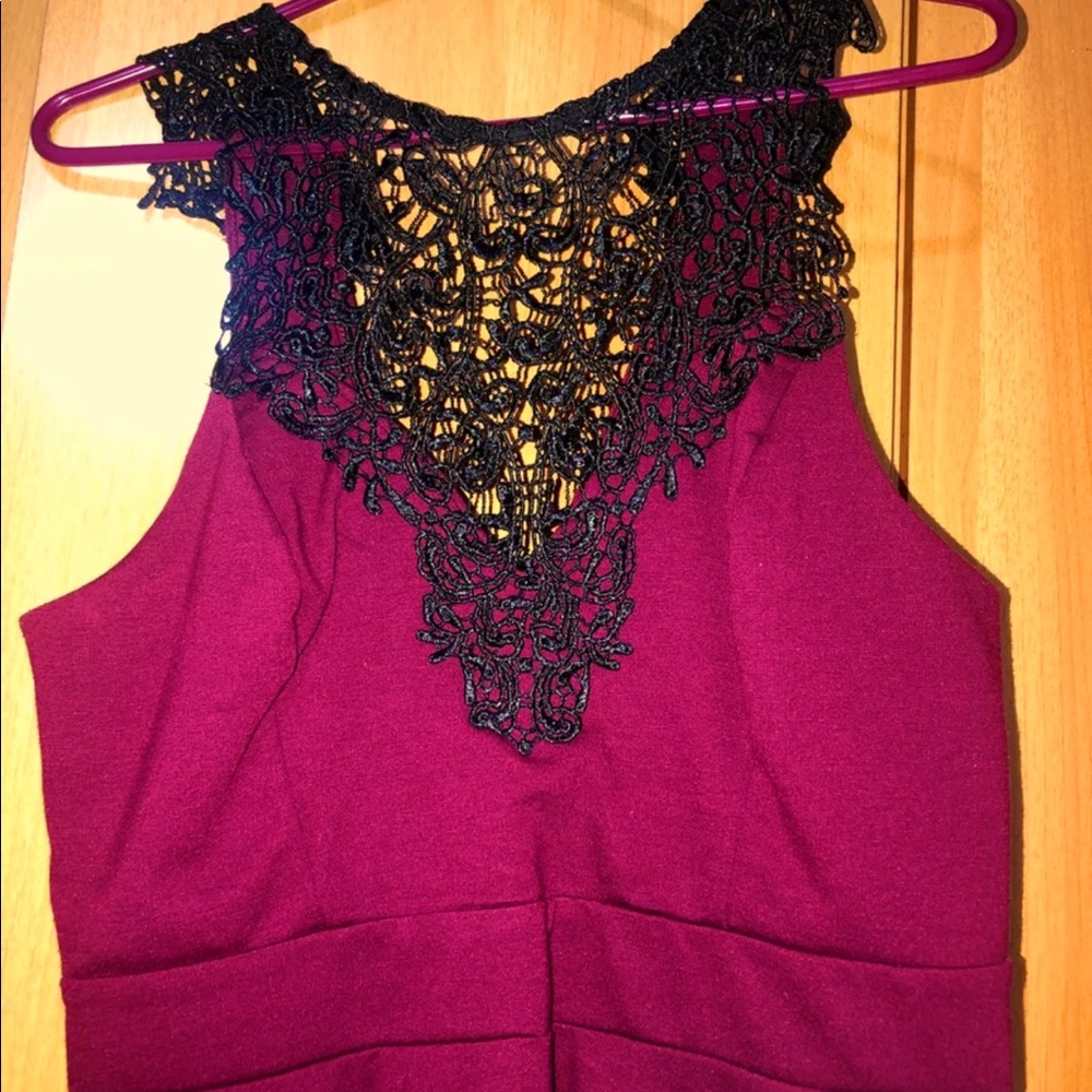 Material Girl Casual Dress - A-Line: Burgundy